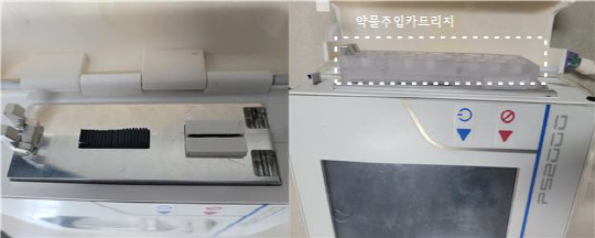 한국기계연구원은 약물 투약 감지 센서가 적용된 '약물주입펌프'를 개발했다. 약물 주입  유량 및 버블 센서가 적용된 '진통약물주입펌프 시스템'  기계연 제공